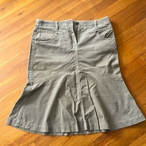 Khaki corduroy tulip skirt